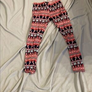 Festive Woman’s Leggings - Red and Black